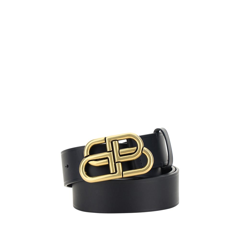 Balenciaga Leather Belt with Logo Buckle