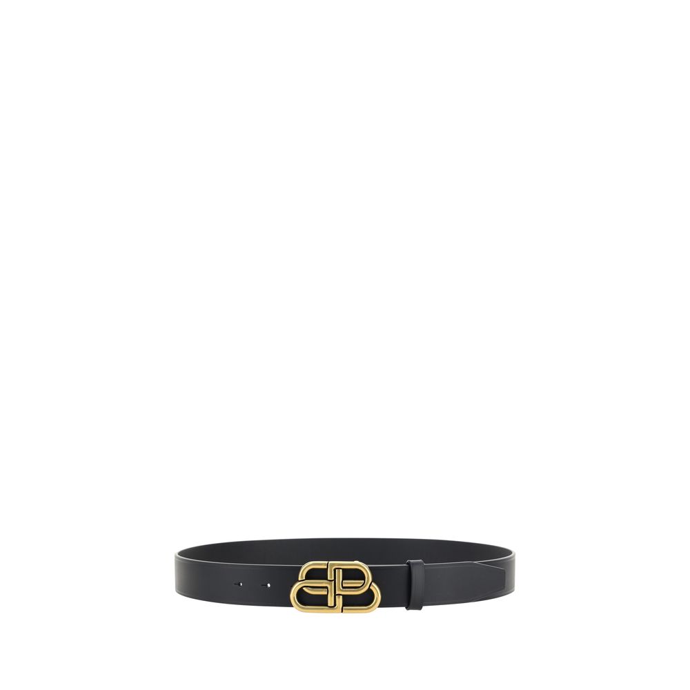 Balenciaga Leather Belt with Logo Buckle