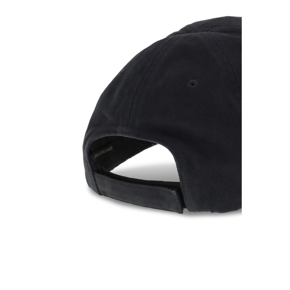 Balenciaga Black Masking Tape Cotton Baseball Cap