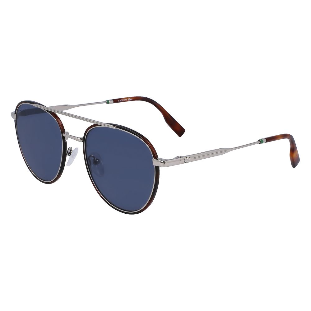Lacoste Grey & Blue Metal Sunglasses