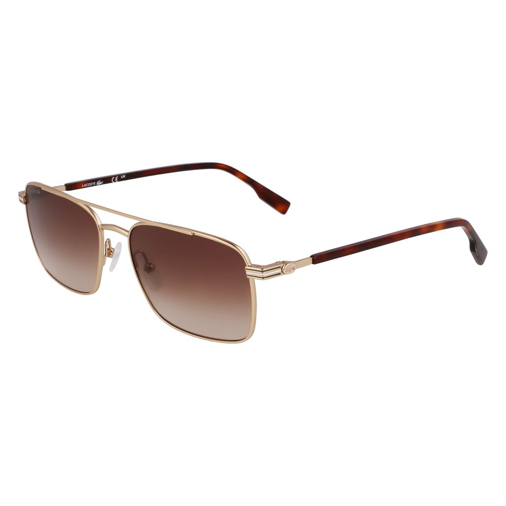 Lacoste Gold & Brown Metal Sunglasses