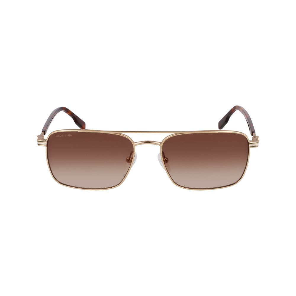 Lacoste Gold & Brown Metal Sunglasses