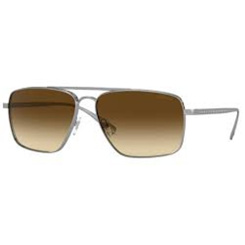 Versace Metal Sunglasses – Grey Frame with Brown Lenses
