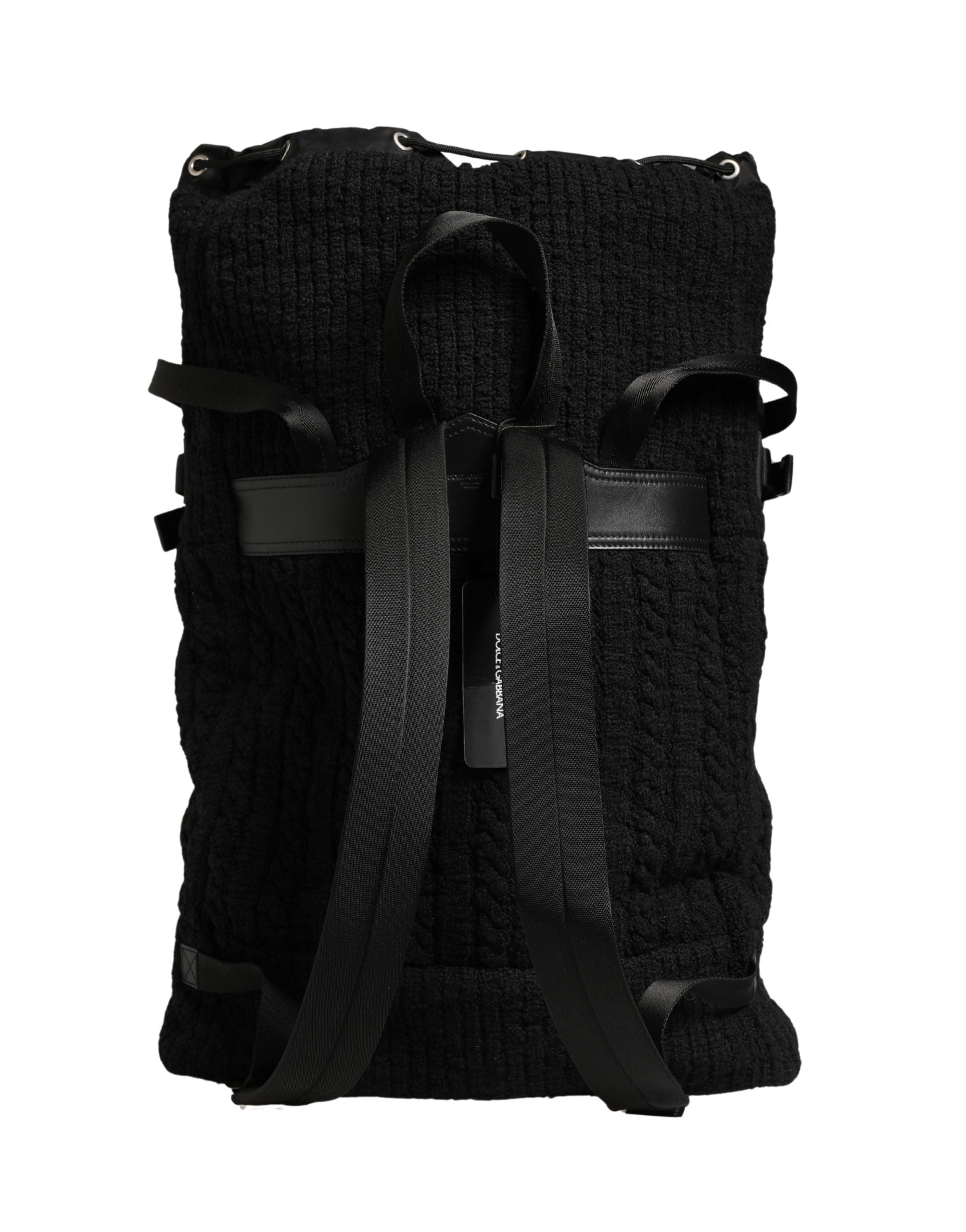 Dolce & Gabbana Tricot Wool-Blend Backpack – Black