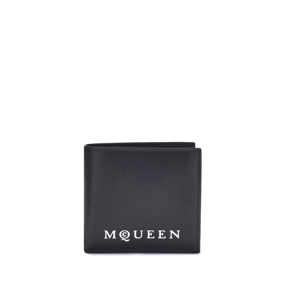 Alexander McQueen Black Calf Leather Wallet