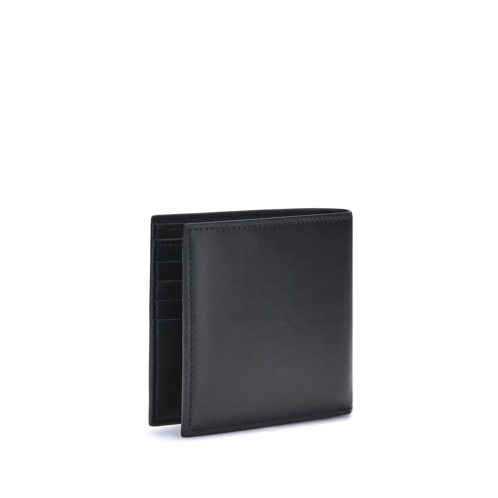 Alexander McQueen Black Calf Leather Wallet