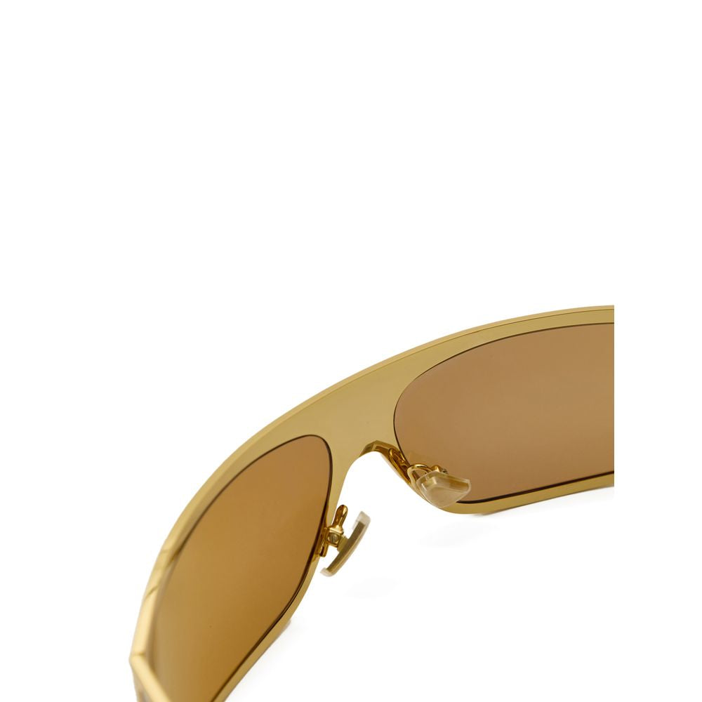 Bottega Veneta Gold Metal Wraparound Sunglasses
