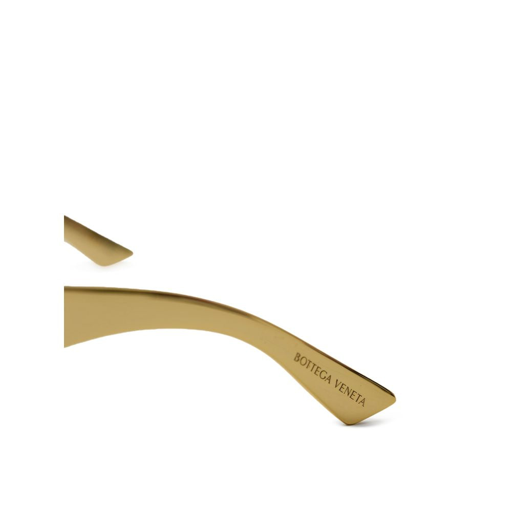 Bottega Veneta Gold Metal Wraparound Sunglasses