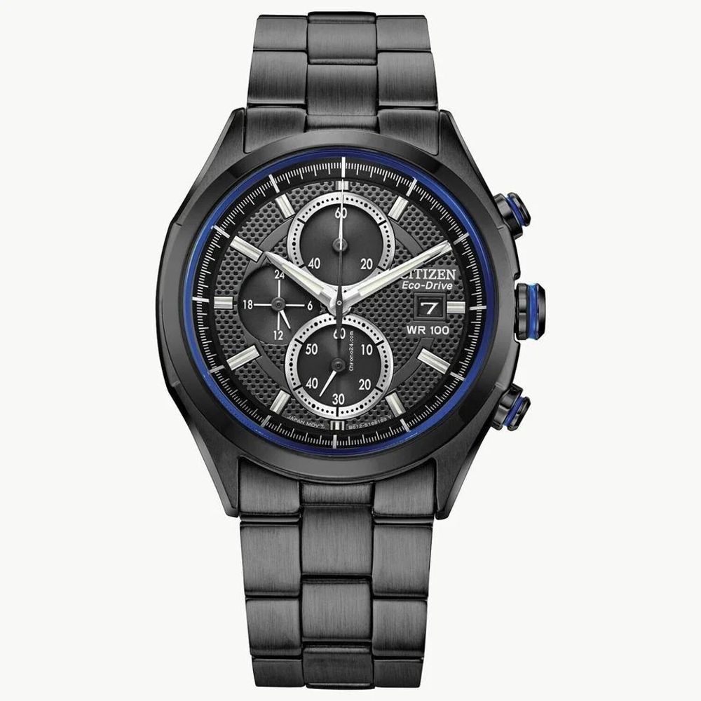 Citizen Black Stainless Steel Solar Sport Watch (41mm)