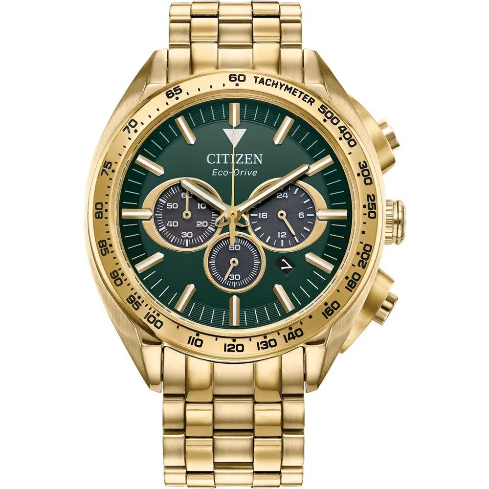 Citizen Solar Stainless Steel Watch – Gold/Green (43mm)